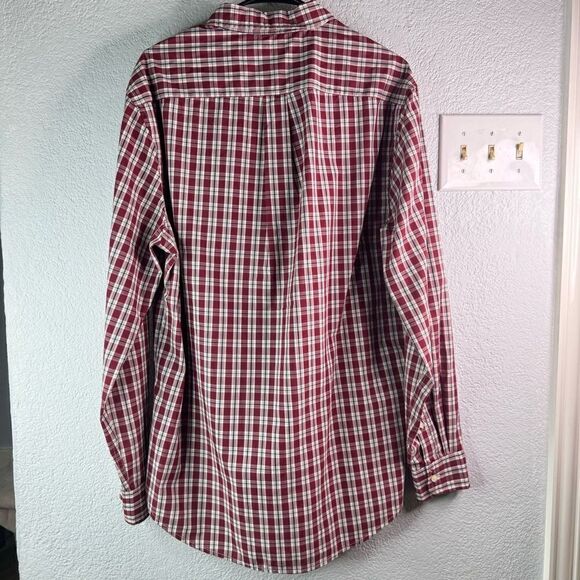 New! US POLO ASSN Red & Blue Plaid Long Sleeve Button Down Shirt Men’s Sz L - Picture 3 of 11